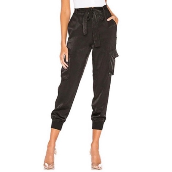 Lovers + Friends Satin Look Cargo Pant Jogger Size XS BELT NOT INCLUDED NWOT - Picture 1 of 8
